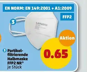 PENNY Partikel-filtrierende Halbmaske Ffp2 Nr Angebot