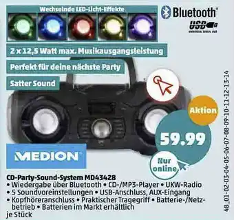 PENNY Cd-party-sound-system Md43428 Medion Angebot