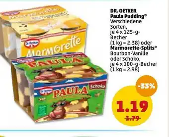 PENNY Dr. Oetker Paula Pudding Oder Marmorette-splits Angebot