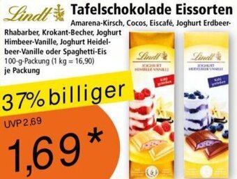 Norma Lindt Tafelschokolade Eissorten 100 g Packung Angebot