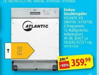 ROLLER Einbau-geschirrspüler Atlantic Angebot