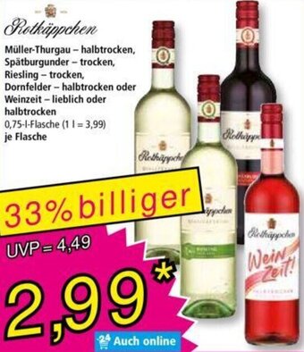 Norma Rotkäppchen 0,75 L Flasche Angebot