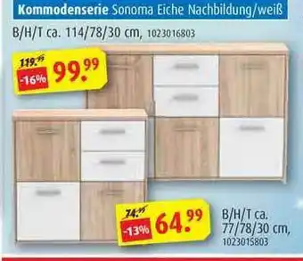 ROLLER Kommodenserie Sonoma Eiche Nachbildung Angebot