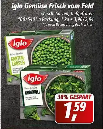 Simmel Iglo Gemüse Frisch vom Feld Angebot