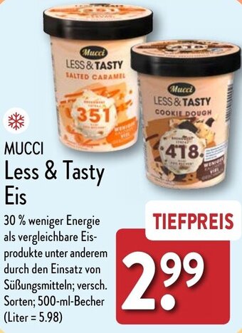 Aldi Nord MUCCI Less & Tasty Eis 500 ml Becher Angebot