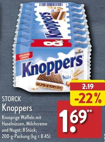 Aldi Nord STORCK Knoppers 200 g Packung Angebot