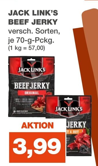 mein real JACK LINK'S BEEF JERKY versch. Sorten, je 70-g-Pckg. Angebot