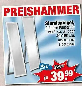 SB Lagerkauf Standspiegel Angebot