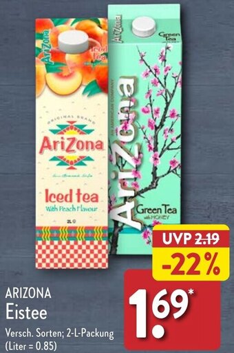 Aldi Nord ARIZONA Eistee 2 L Packung Angebot