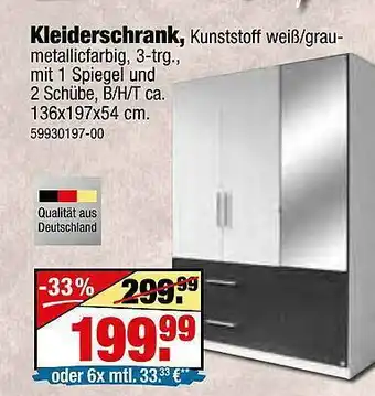 SB Lagerkauf Kleiderschrank Angebot