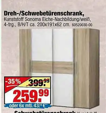 SB Lagerkauf Dreh-- Schwebetürenschrank Angebot