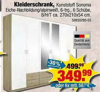 SB Lagerkauf Kleiderschrank Angebot