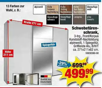 SB Lagerkauf Schwebetürenschrank Angebot