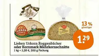 tegut Lieken Urkorn Roggenbäcker Oder Kornmark Mehrkornschnitte Angebot