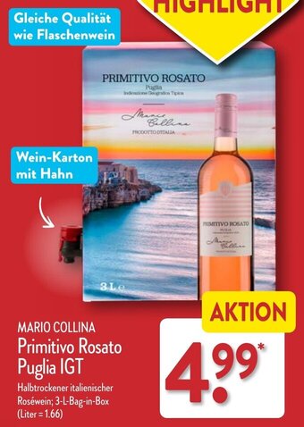 Aldi Nord MARIO COLLINA Primitivo Rosato Puglia IGT Angebot