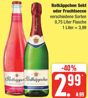 Marktkauf Rotkäppchen Sekt oder Fruchtsecco 0,75 Liter Flasche Angebot