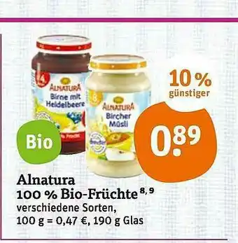 tegut Alnatura 100% Bio-früchte Angebot