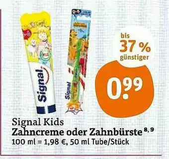 tegut Signal Kids Zahncreme Oder Zahnbürste Angebot