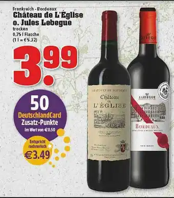 trinkgut Château De L'église Oder Jules Lebegue Angebot