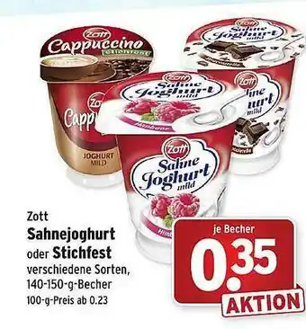 Wasgau Zott Sahnejoghurt Oder Stichfest Angebot