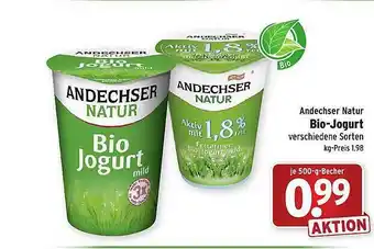 Wasgau Andechser Natur Bio-joghurt Angebot