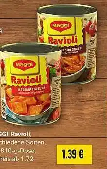 Wasgau Maggi Ravioli Angebot