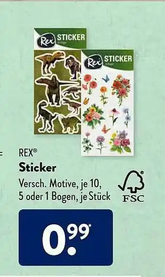 Aldi Süd Tex Sticker Angebot