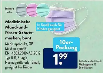 Aldi Süd Medezinische Mund-und-nasen-schutz-masken Bunt Angebot