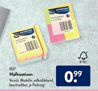 Aldi Süd Rex Haftnotizen Angebot