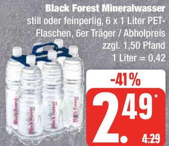 Marktkauf Black Forest Mineralwasser 6x1 Liter Angebot