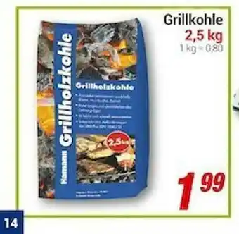 CENTERSHOP Grillkohle 2,5 Kg Angebot