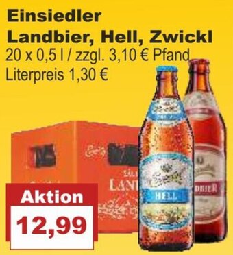 Bilgro Einsiedler Landbier, Hell, Zwickl 20 x 0,5 L Angebot