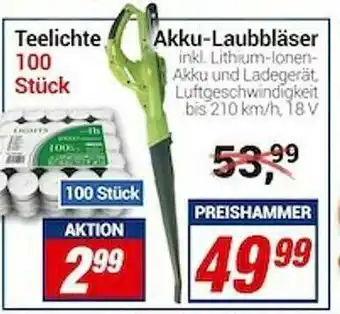 CENTERSHOP Teelichte Akku-laubbläser Angebot