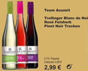 Bilgro Team Auszeit Trollinger Blanc de Noir Rosé Feinherb Pinot Noir Trocken 0,75 L Flasche Angebot