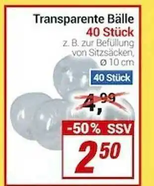 CENTERSHOP Transparente Bälle 40 Stück Angebot