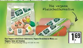 E-Center Kips Vegane Schnittfestes Leberwurst, Vegane Streichwurst-minis Oder Veganes Tatar Mit Tomaten Angebot