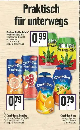 E-Center Capri-sun & Bubbles Oder Capri-sun Caps Oder Chilma Die Hanf-cola Angebot