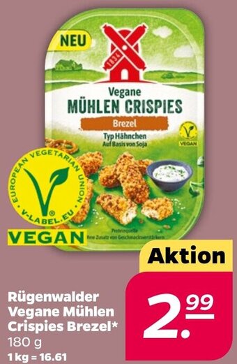 NETTO Rügenwalder Vegane Mühlen Crispies Brezel* 180 g Angebot