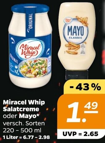 NETTO Miracel Whip Salatcreme oder Mayo 220 - 500 ml Angebot