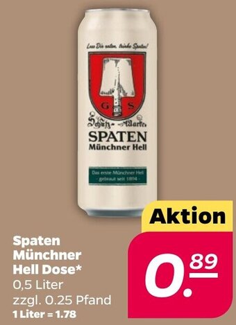 NETTO Spaten Münchner Hell Dose* 0,5 Liter Angebot