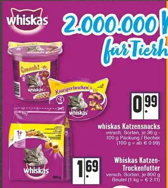 Edeka Whiskas Katzensnacks Oder Katzen-trockenfutter Angebot