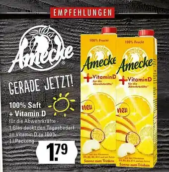 Edeka Amecke 100% Saft + Vitamin D Angebot