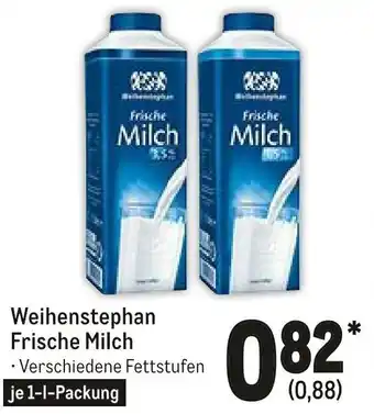 METRO Weihenstephan Frische Milch 1L Angebot