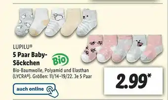 Lidl Lupilu 5 Paar Baby-söckchen Angebot