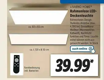 Lidl Livarno Home Rahmenlose Led-deckenleuchte Angebot