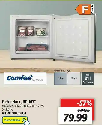 Lidl Comfee Gefrierbox Rcu63 Angebot