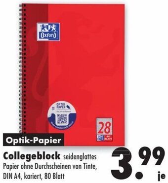 Mäc Geiz Oxford Collegeblock Angebot