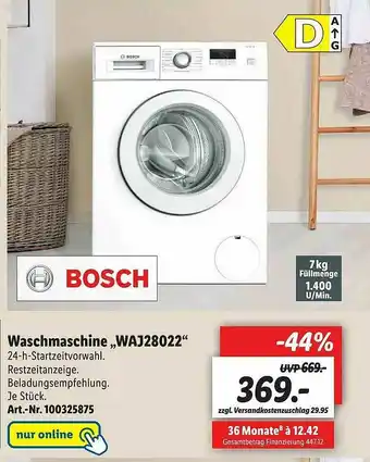 Lidl Bosch Waschmaschine Waj28022 Angebot