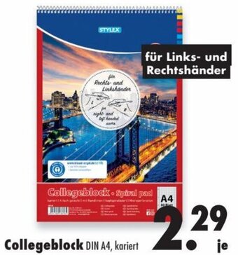 Mäc Geiz STYLEX Collegeblock DIN A4 Angebot