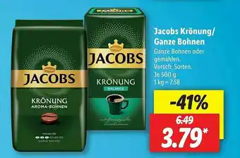 Lidl Jacobs Krönung Ganze Bohnen Angebot